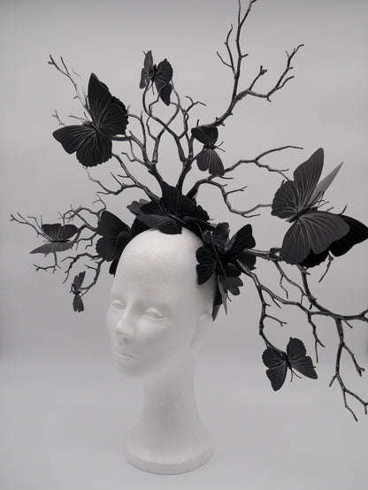 gothic ~ butterfly ~ Headdress ~ Headpiece ~ dark ~ Queen of Darkness ~ schwarzer Schmetterling