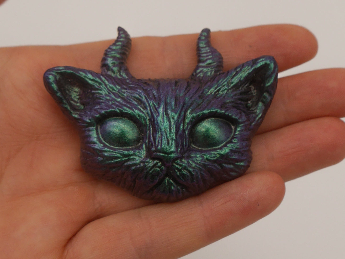 sphynx Katze ~ Epoxid Harz ~ Resin ~ skull ~ Handmade ~ Fledermaus - drei Augen ~ Fantasy ~ gothic ~ goth ~ geschenk