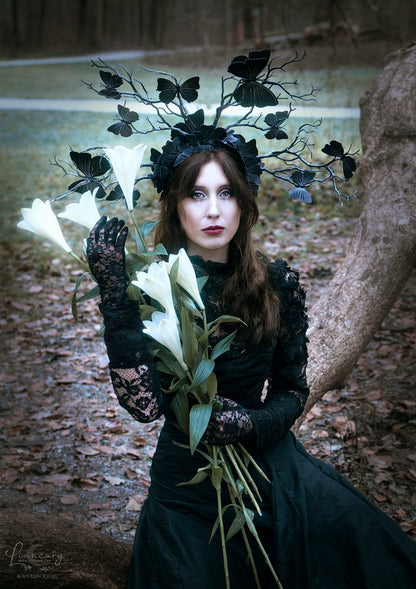 gothic ~ butterfly ~ Headdress ~ Headpiece ~ dark ~ Queen of Darkness ~ schwarzer Schmetterling