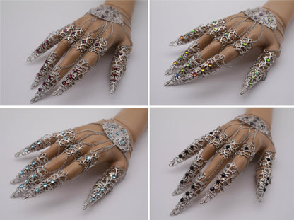 golden Filigree Claws Nails (1pc = 1 Full Hand Piece) ~ Nails ~ Nagel ~ Krallen ~ Ringe ~ Gothic ~ Nägel ~ Tips