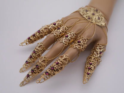 golden Filigree Claws Nails (1pc = 1 Full Hand Piece) ~ Nails ~ Nagel ~ Krallen ~ Ringe ~ Gothic ~ Nägel ~ Tips