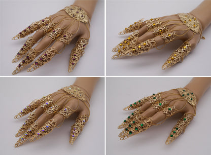 silver Filigree Claws Nails (1pc = 1 Full Hand Piece)