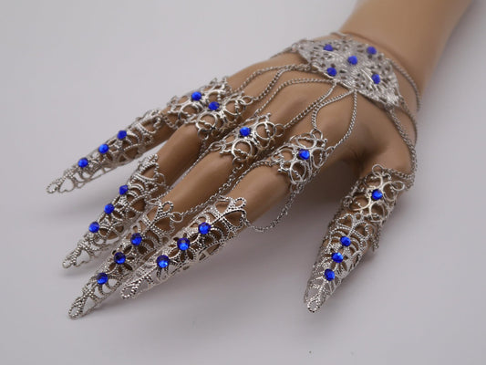 silver Filigree Claws Nails (1pc = 1 Full Hand Piece)