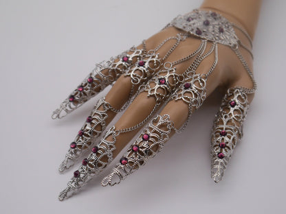 silver Filigree Claws Nails (1pc = 1 Full Hand Piece)