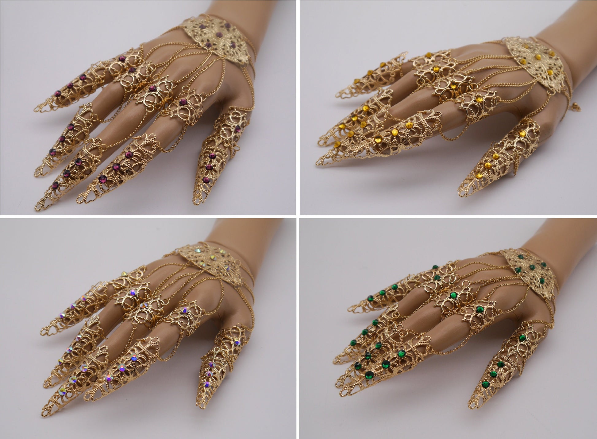 dark gothic Nails (1pc = 1 Full Hand Piece) ~ Filigree Claws ~ Nails ~ Nagel ~ Krallen ~ Ringe ~ Goth ~ Nägel ~ Tips