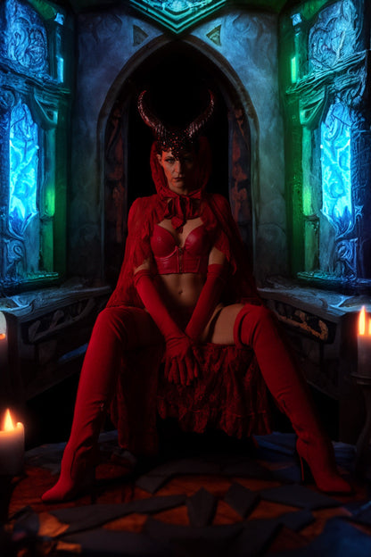 red glamour maleficent Headdress ~ Gothic headpiece ~ Kopfschmuck