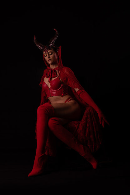 red glamour maleficent Headdress ~ Gothic headpiece ~ Kopfschmuck