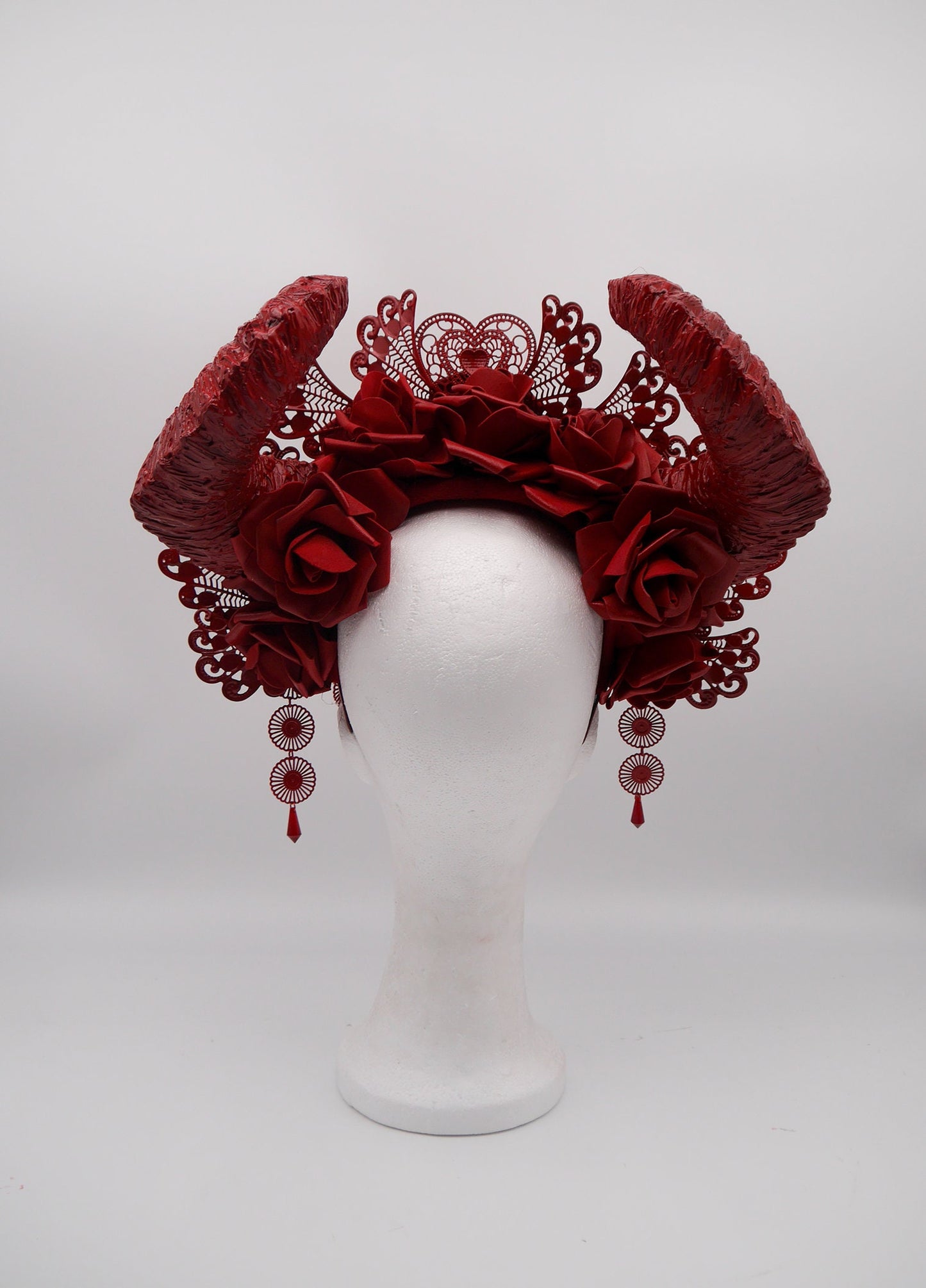 Valentines Special Pan Horns Headpiece ~ Royal Rose Headdress