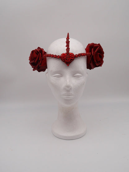 valentine unicorn Headpiece ~ Herz ~ schwarzes Einhorn~ fantasy ~ last unicorn ~ Fantasy ~ Elfen ~ Feen