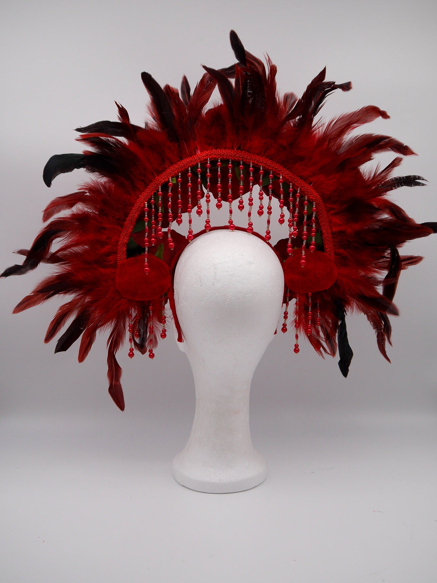 red rose feathers double Halo ~ Royal ~ Metal ~ fairy ~ gloriole ~ nimbus ~ crown ~ Krone ~ Kranz ~ Heiligenschein