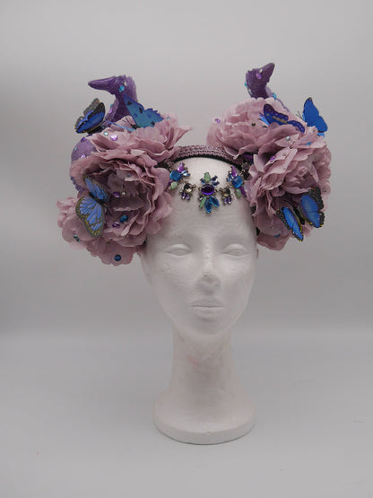 spring butterfly Headdress ~ forest fantasy Horns ~ Elfen ~ Feen ~ faun Headpiece ~ Schmetterling ~ Kopfschmuck ~ Fee