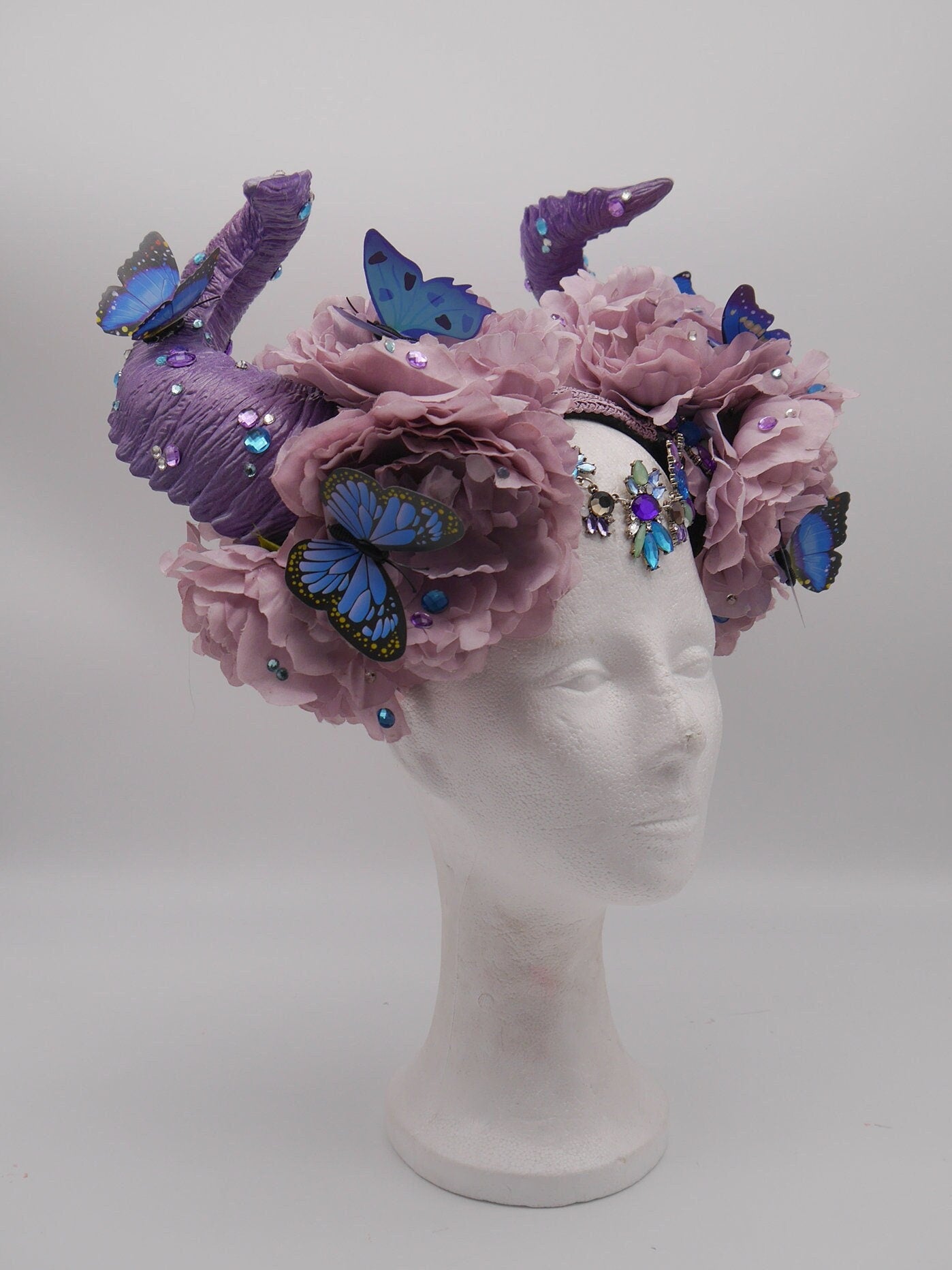 spring butterfly Headdress ~ forest fantasy Horns ~ Elfen ~ Feen ~ faun Headpiece ~ Schmetterling ~ Kopfschmuck ~ Fee