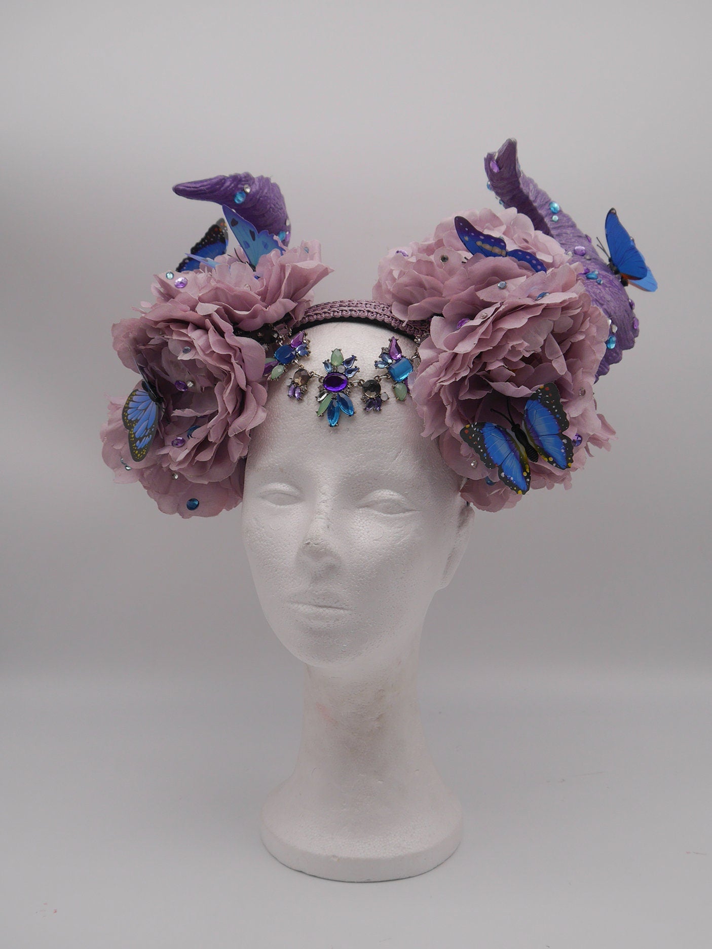 spring butterfly Headdress ~ forest fantasy Horns ~ Elfen ~ Feen ~ faun Headpiece ~ Schmetterling ~ Kopfschmuck ~ Fee