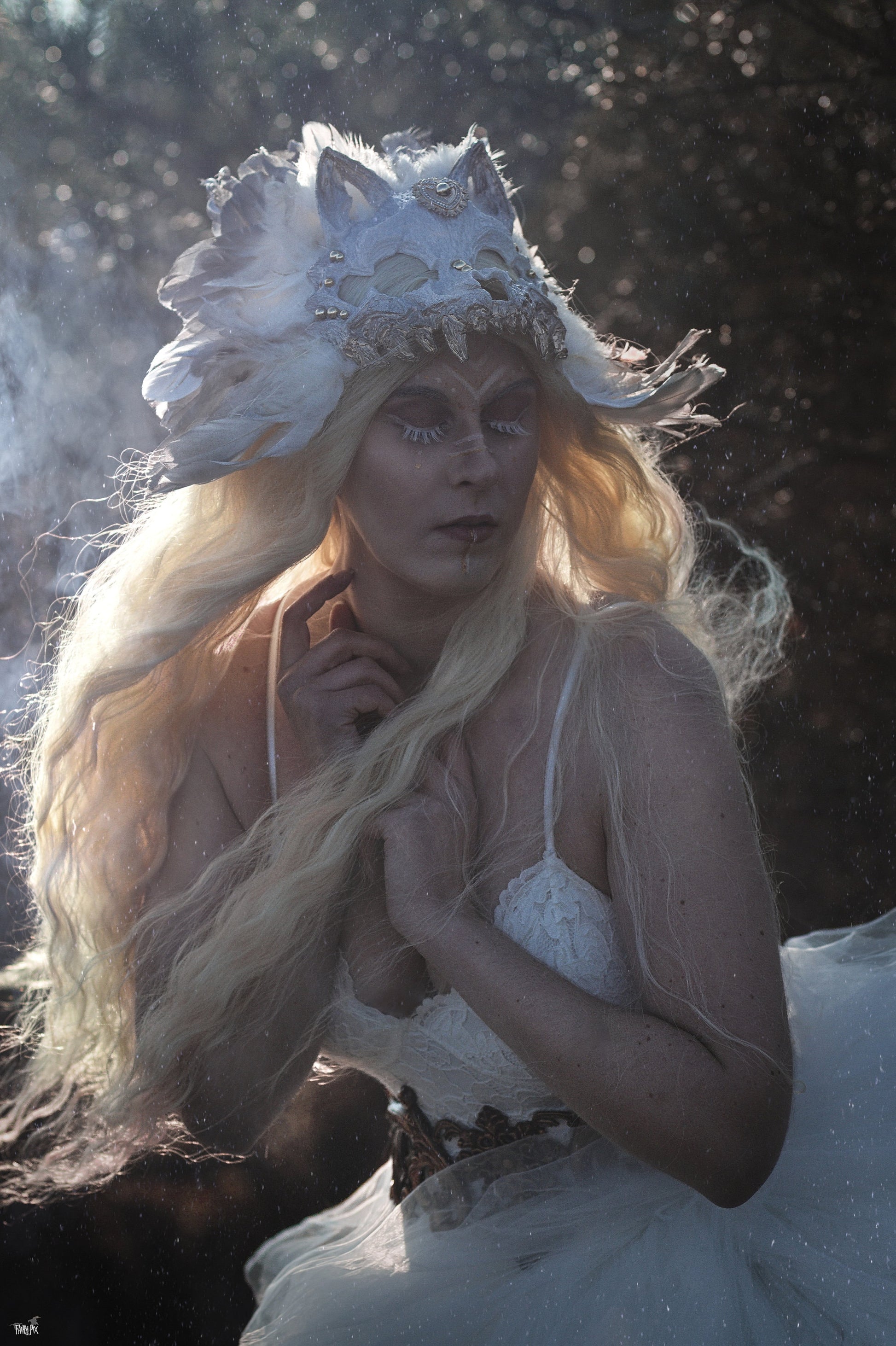 Black brown Cat Mask ~ Boho Maske