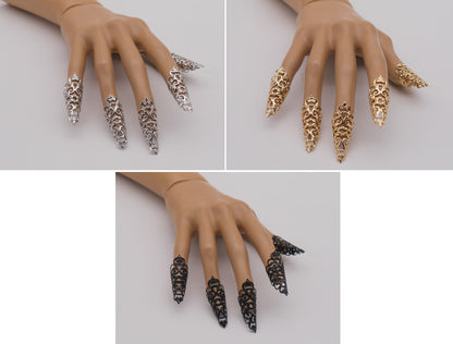 5pc fairy gothic Nails ~ Elb ~ Elfe ~ Filigree ~ Claws ~ Tips ~ Goth ~ Gothic