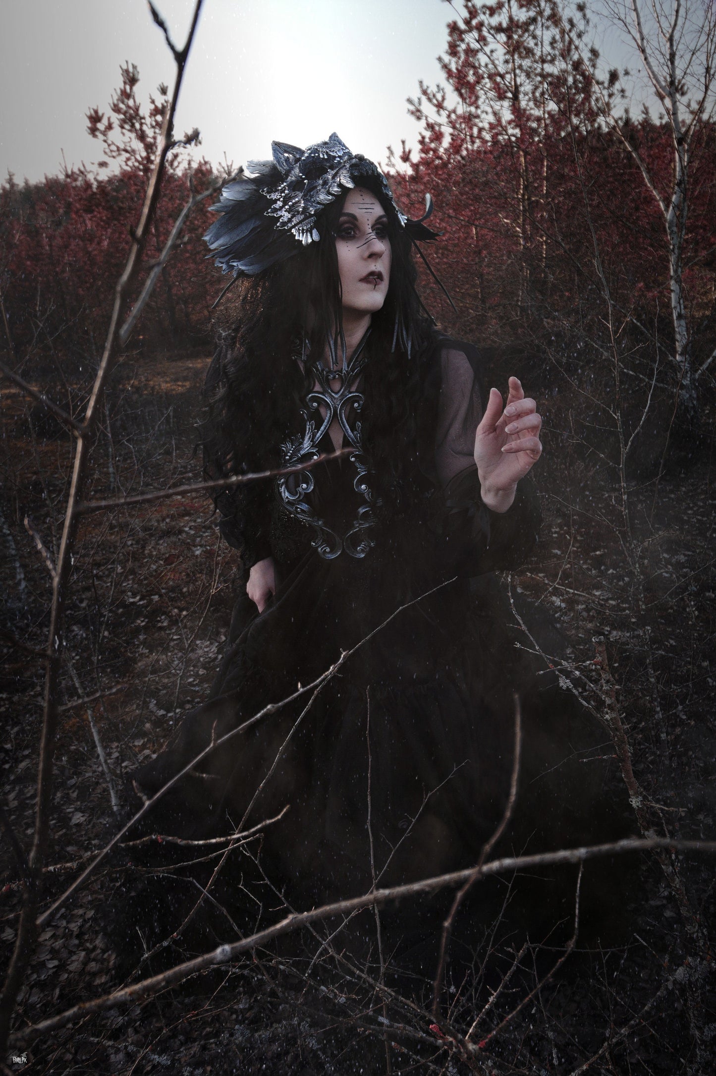 Black brown Cat Mask ~ Boho Maske