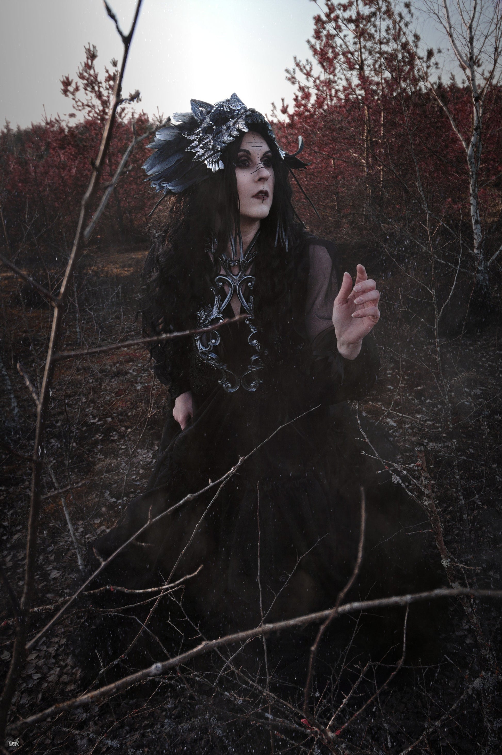 Black brown Cat Mask ~ Boho Maske