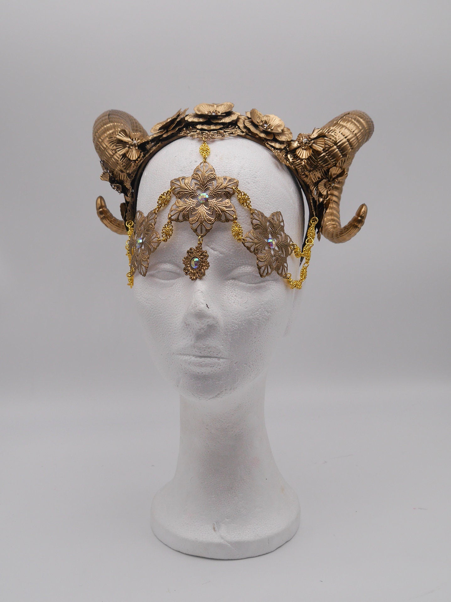 golden or silver Ram Headpiece ~ gothic ~ faun ~ fantasy ~ Geweih ~ Hörner ~ Widder