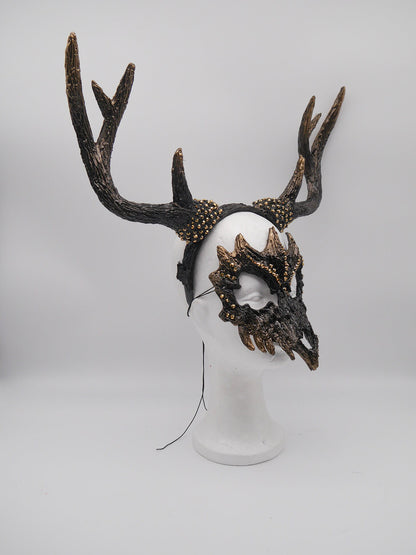 Dark Deer Antlers Set ~ Maske ~ gothic ~ Headdress ~ Headpiece ~ Skull - Bones ~ goth ~ Kopfschmuck - festival ~ Devil