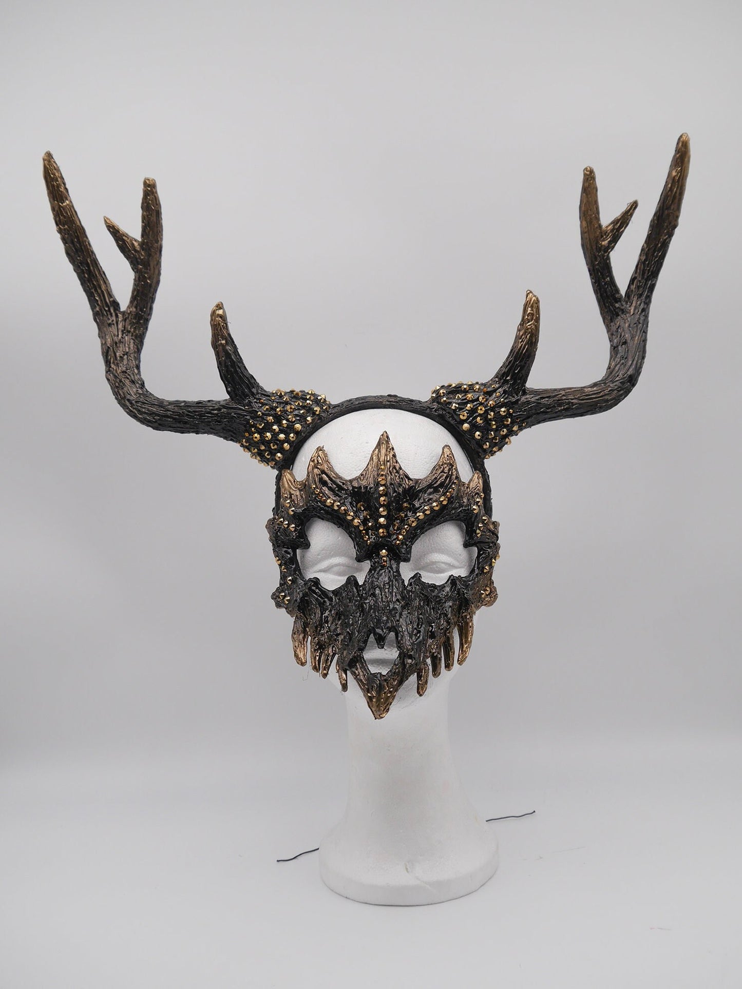 Dark Deer Antlers Set ~ Maske ~ gothic ~ Headdress ~ Headpiece ~ Skull - Bones ~ goth ~ Kopfschmuck - festival ~ Devil