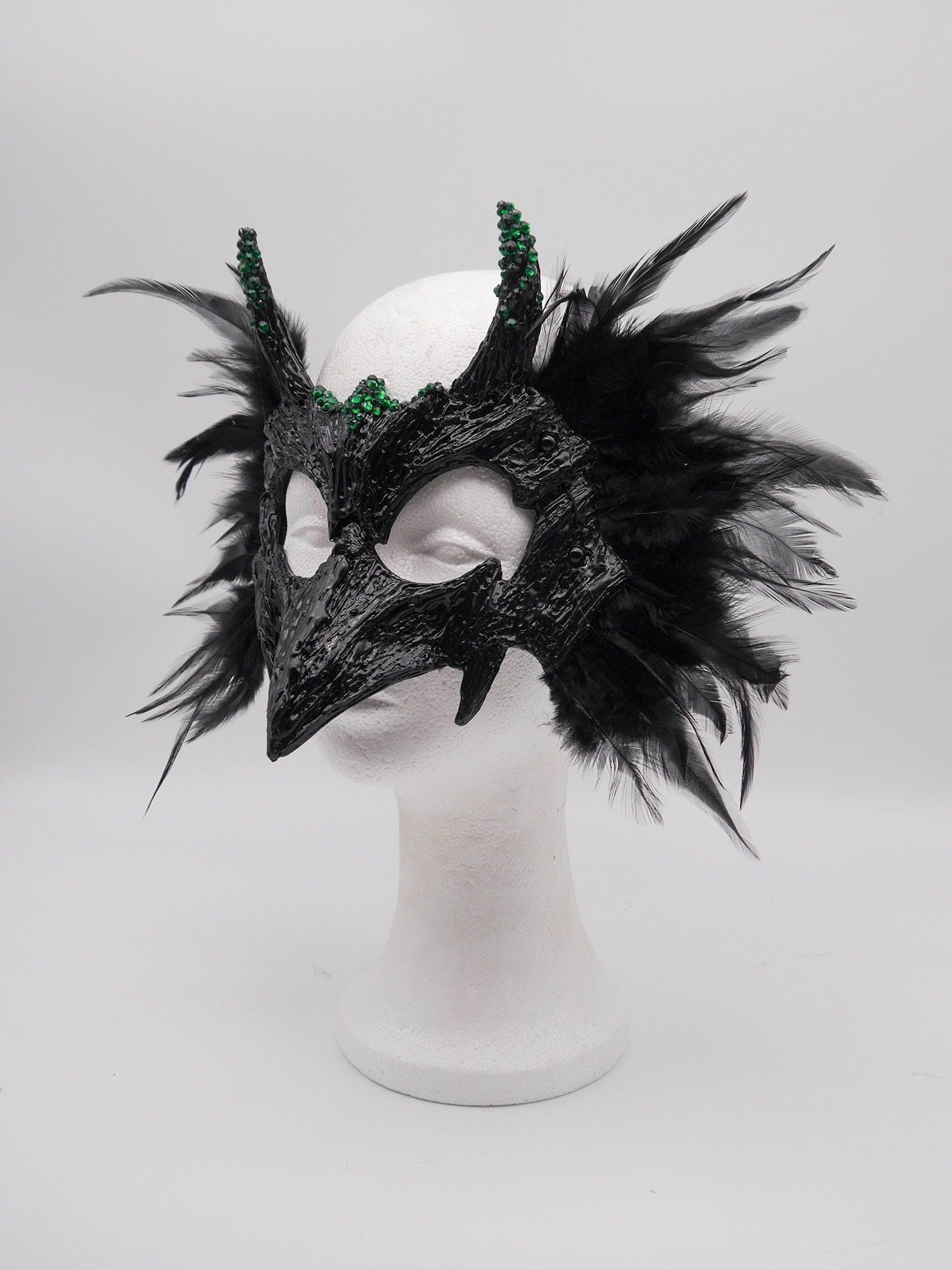 Raven Mask ~ Crow ~ Rabe ~ Vogel ~ Maske ~ Headdress ~ Headpiece ~ Skull - Bones ~ festival ~ Kopfschmuck ~ Teufel