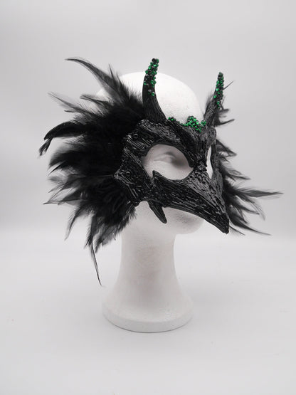 Raven Mask ~ Crow ~ Rabe ~ Vogel ~ Maske ~ Headdress ~ Headpiece ~ Skull - Bones ~ festival ~ Kopfschmuck ~ Teufel