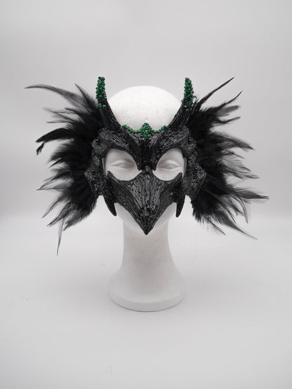 Raven Mask ~ Crow ~ Rabe ~ Vogel ~ Maske ~ Headdress ~ Headpiece ~ Skull - Bones ~ festival ~ Kopfschmuck ~ Teufel