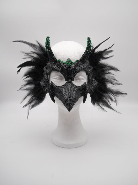 Raven Mask ~ Crow ~ Rabe ~ Vogel ~ Maske ~ Headdress ~ Headpiece ~ Skull - Bones ~ festival ~ Kopfschmuck ~ Teufel