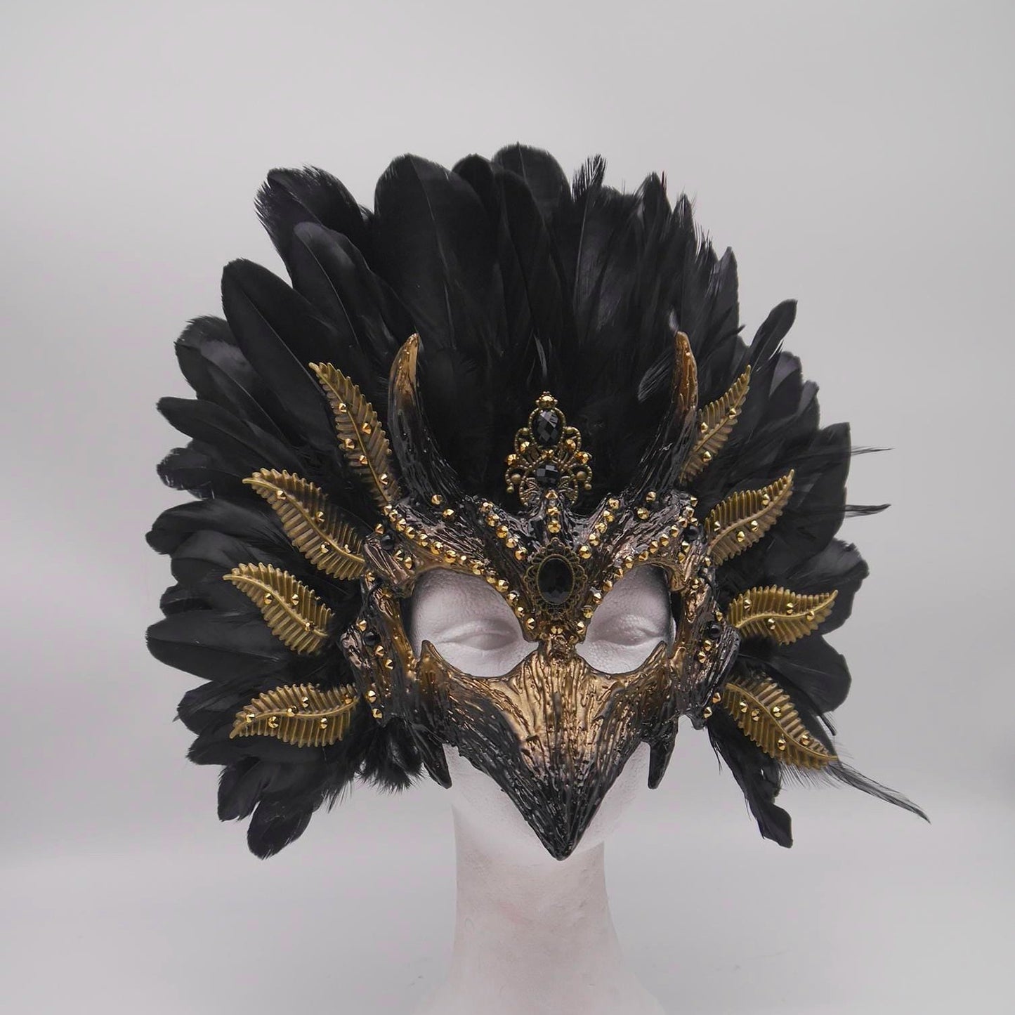 Raven Mask ~ Crow ~ Rabe ~ Vogel ~ Maske ~ Headdress ~ Headpiece ~ Skull - Bones ~ festival ~ Kopfschmuck ~ Teufel