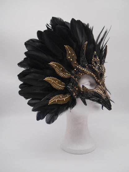 Raven Mask ~ Crow ~ Rabe ~ Vogel ~ Maske ~ Headdress ~ Headpiece ~ Skull - Bones ~ festival ~ Kopfschmuck ~ Teufel