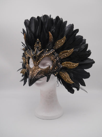 Raven Mask ~ Crow ~ Rabe ~ Vogel ~ Maske ~ Headdress ~ Headpiece ~ Skull - Bones ~ festival ~ Kopfschmuck ~ Teufel