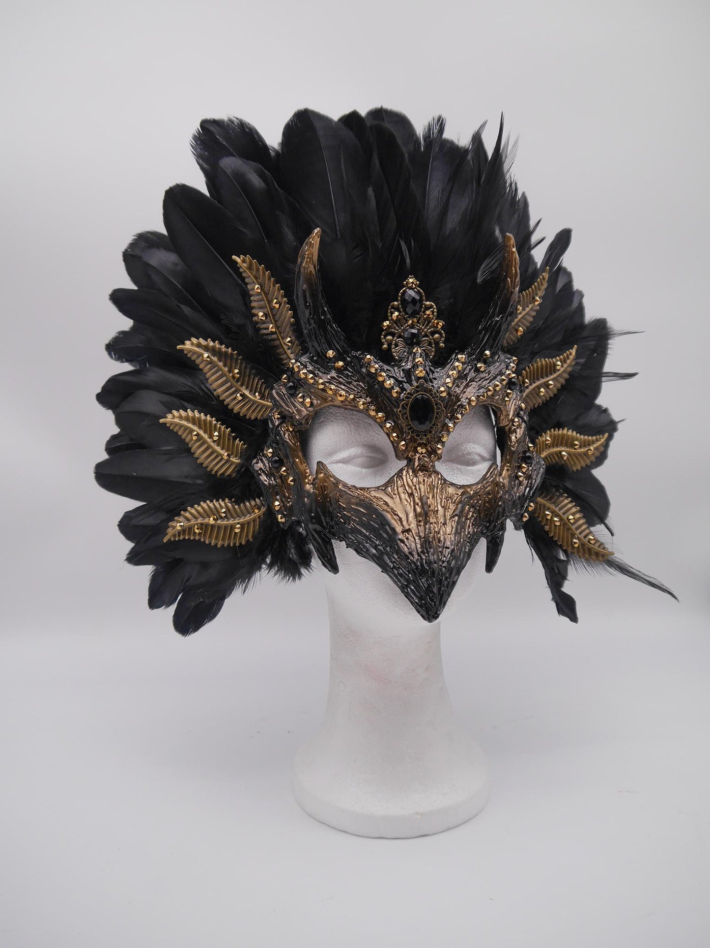 Raven Mask ~ Crow ~ Rabe ~ Vogel ~ Maske ~ Headdress ~ Headpiece ~ Skull - Bones ~ festival ~ Kopfschmuck ~ Teufel