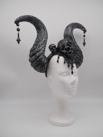 dark Maleficent Headdress ~ gothic Horns ~ Queen of Darkness ~ goth ~ occult Headpiece