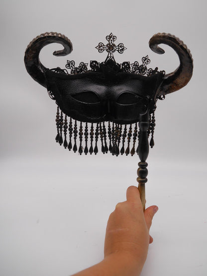 Blind Mask ~ Gothic Maske ~ goth Headdress ~ Headpiece ~ Skull - Bones ~ festival ~ Kopfschmuck ~ Teufel