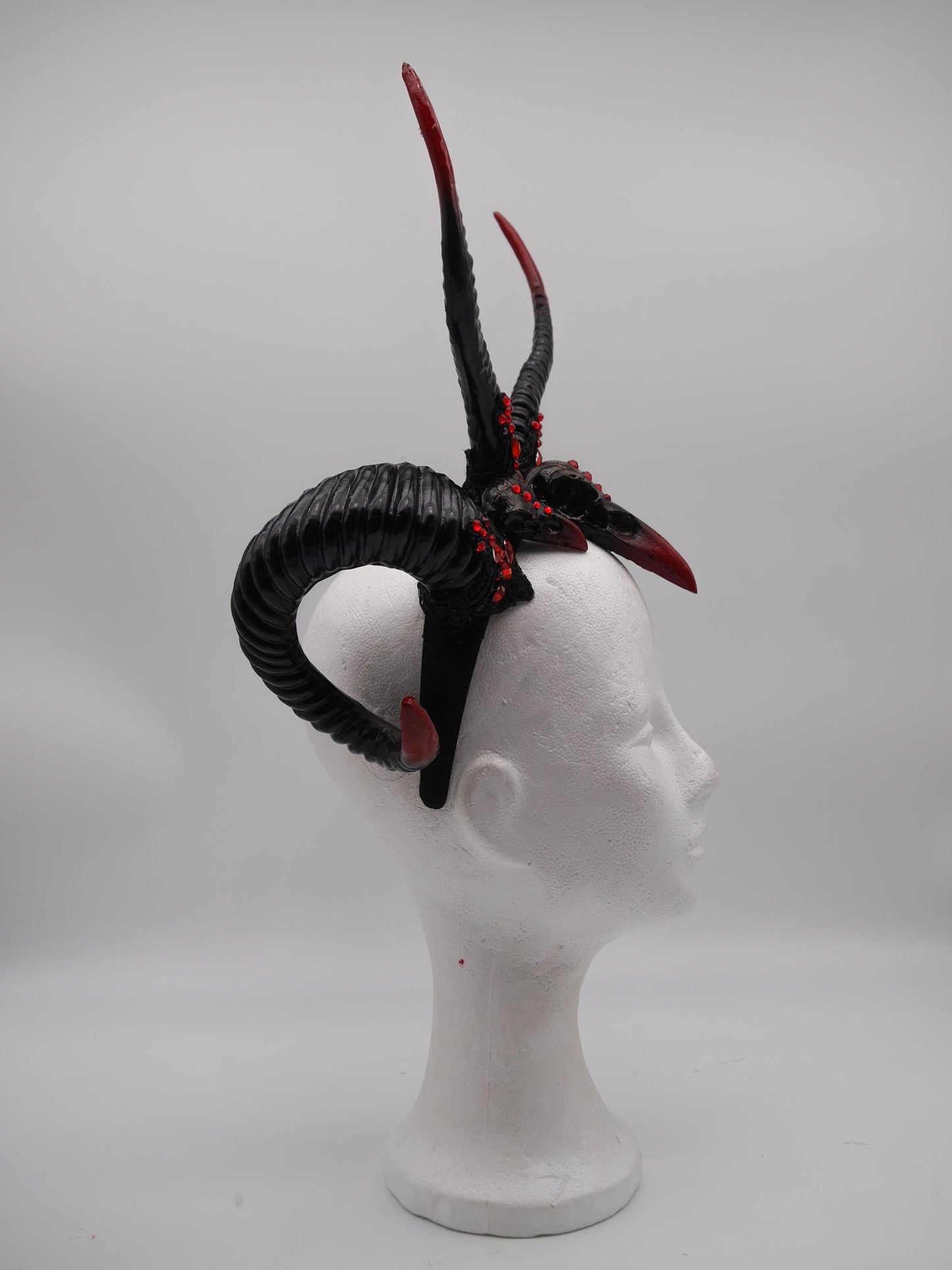 bloody Raven douple Horns ~ gothic Hörner ~ Fantasy ~ Kopfschmuck ~ Dämon ~ Hexe ~ Festival ~ occult ~ wicca ~ Maleficent - double horns