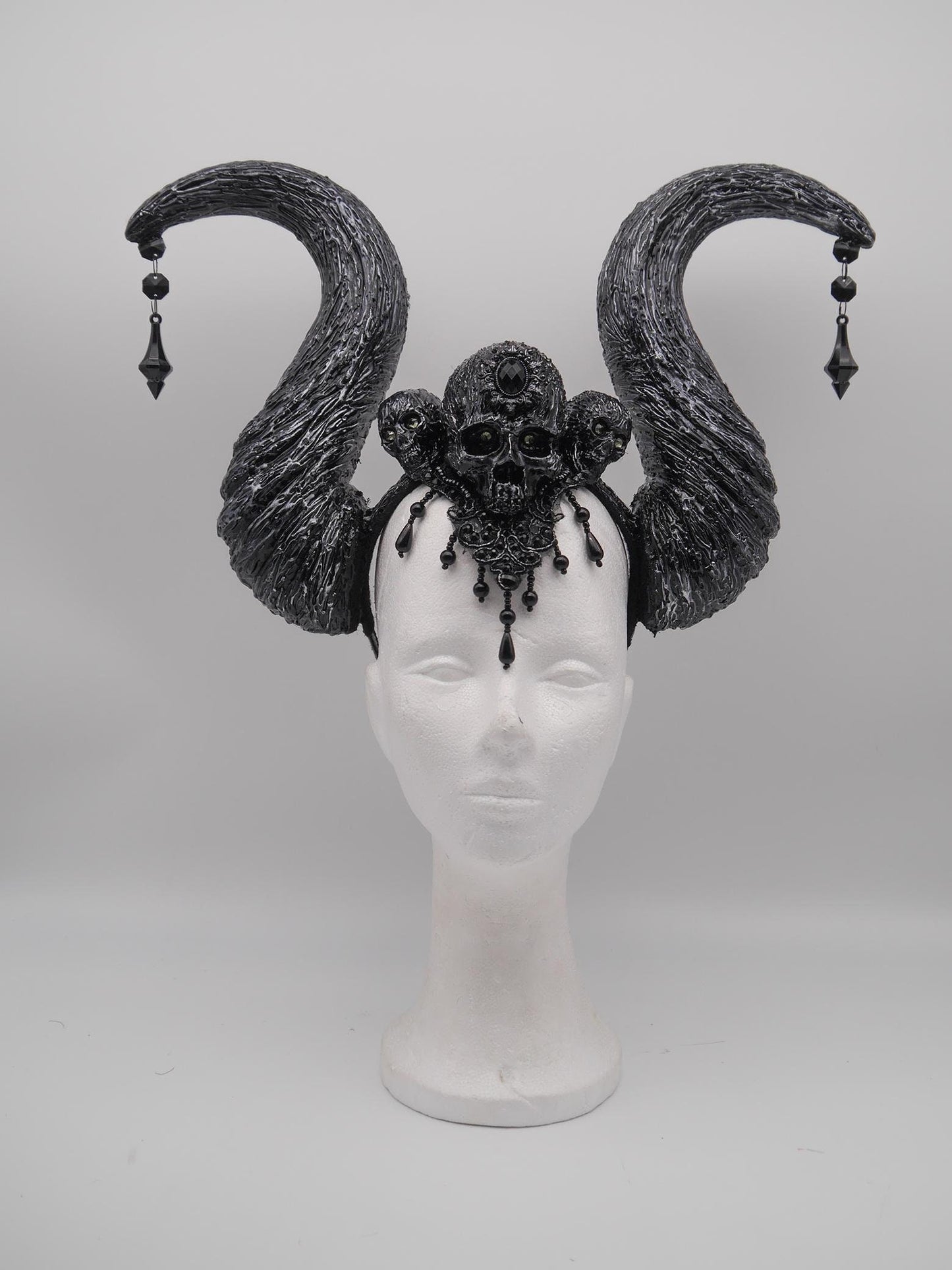 dark Maleficent Headdress ~ gothic Horns ~ Queen of Darkness ~ goth ~ occult Headpiece