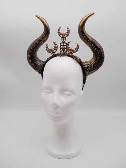 dark Moonshine Horns ~ gothic ~ goth ~ moon ~ Hörner ~ Headdress ~ Headpiece