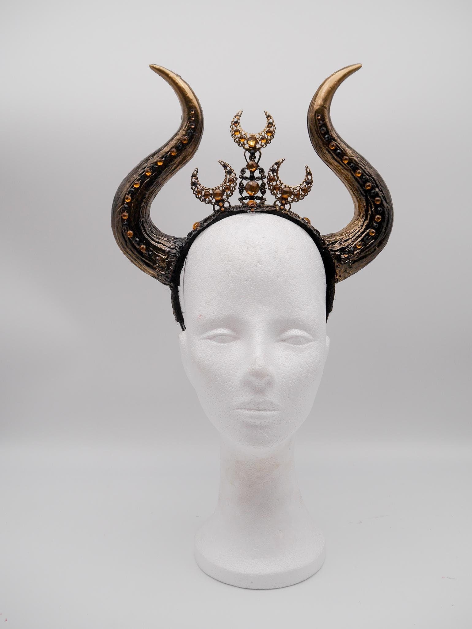 dark Moonshine Horns ~ gothic ~ goth ~ moon ~ Hörner ~ Headdress ~ Headpiece