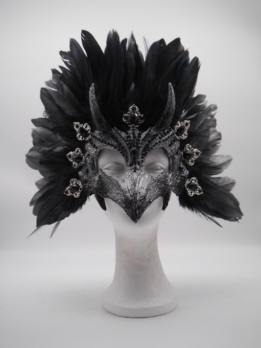 Raven Mask ~ Crow ~ Rabe ~ Vogel ~ Maske ~ Headdress ~ Headpiece ~ Skull - Bones ~ festival ~ Kopfschmuck ~ Teufel