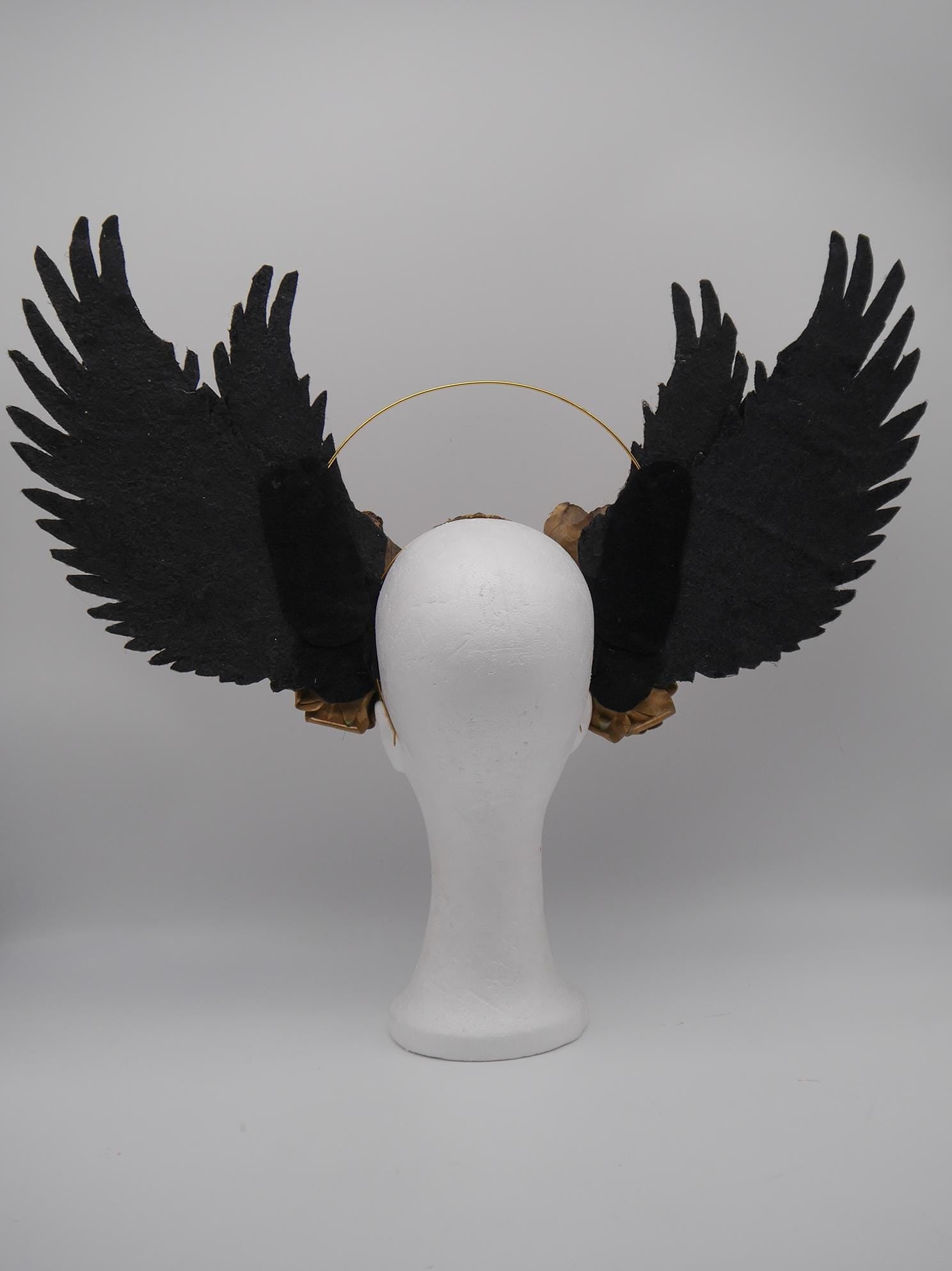 golden XXL Wings Headdress ~ Wing ~ Fantasy ~ Headpiece ~ Wallcure