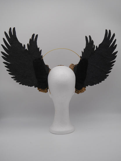 golden XXL Wings Headdress ~ Wing ~ Fantasy ~ Headpiece ~ Wallcure