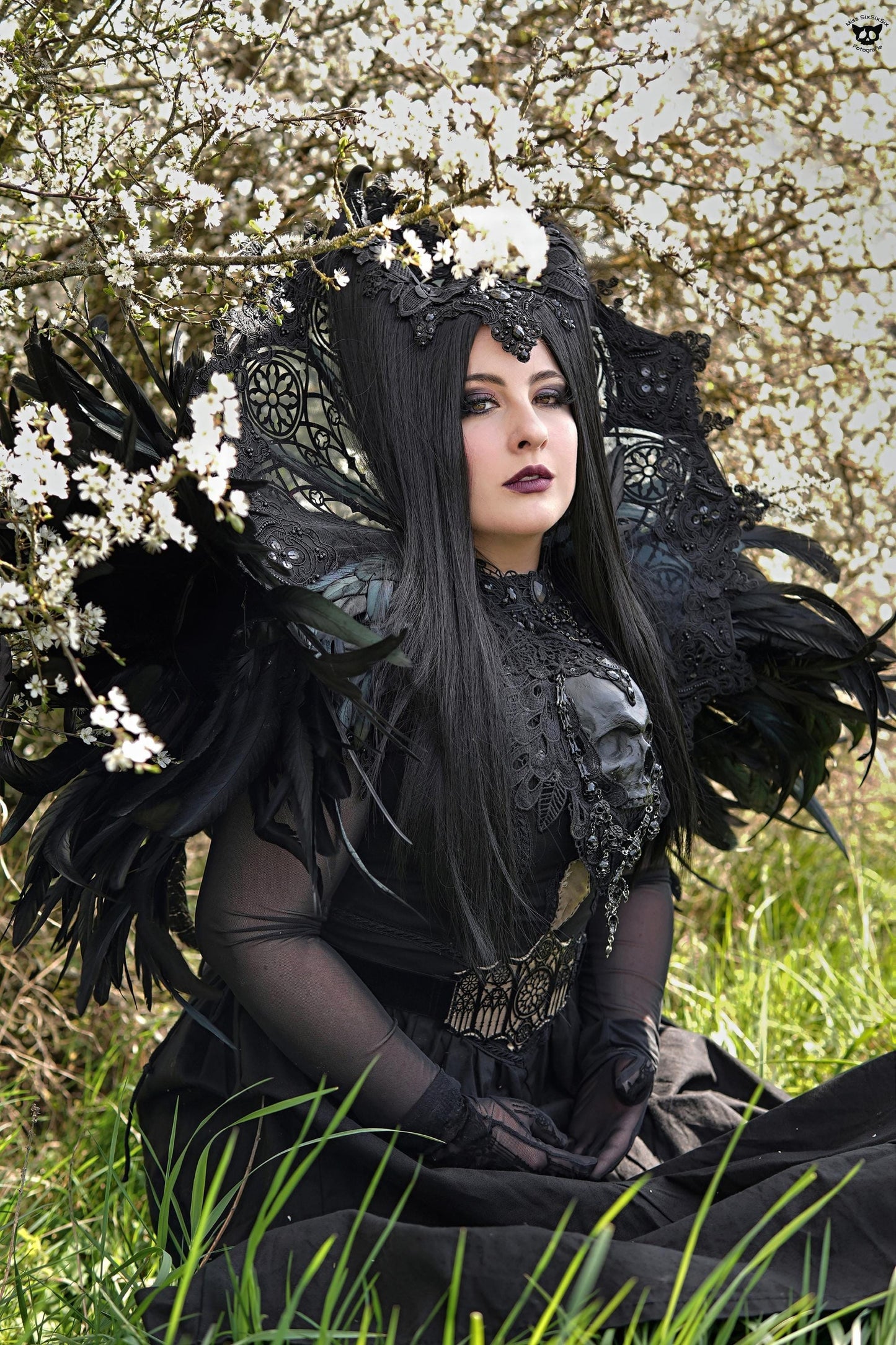 black and green maleficent Headdress ~ Gothic headpiece ~ Kopfschmuck