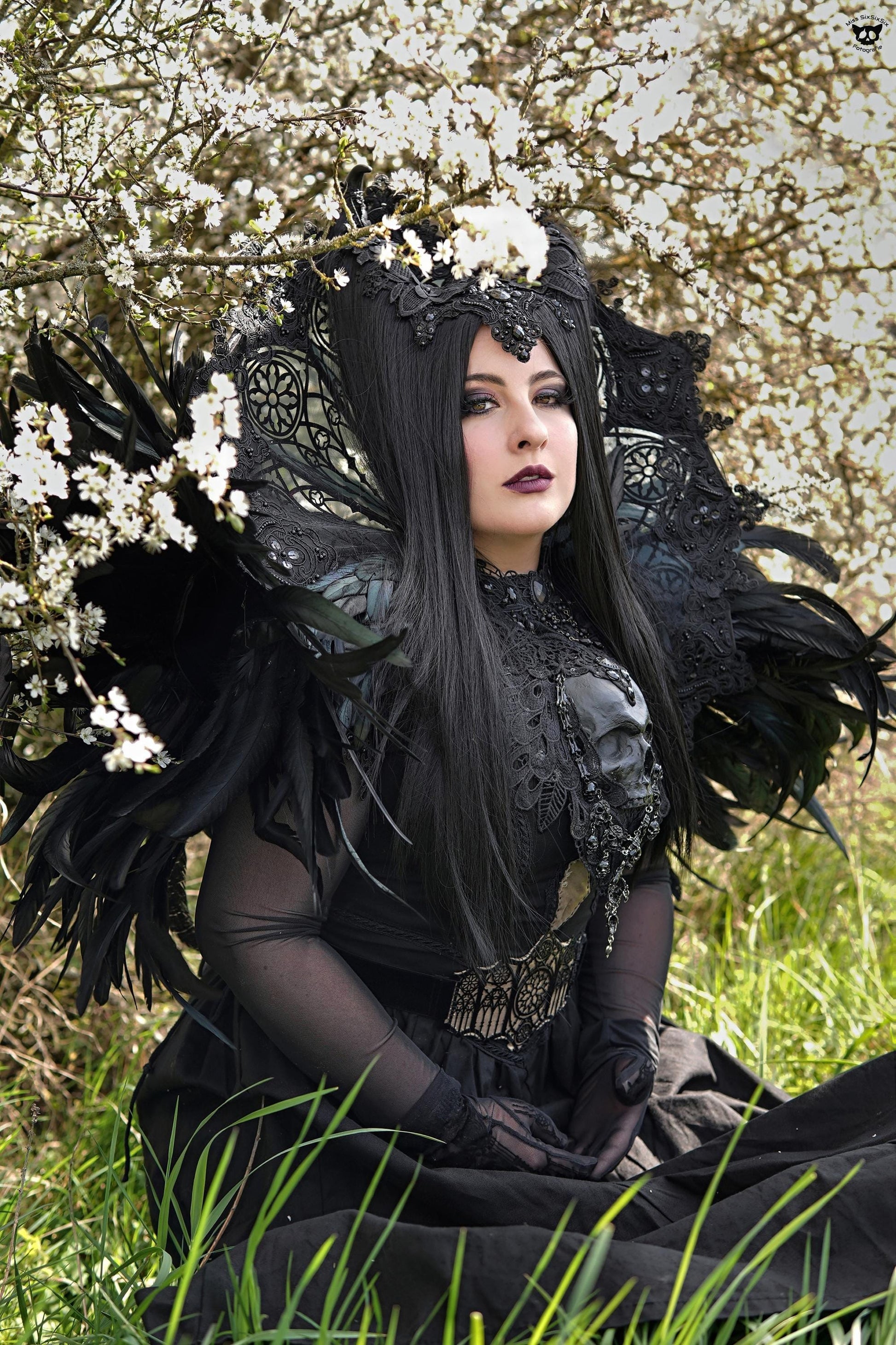 black and green maleficent Headdress ~ Gothic headpiece ~ Kopfschmuck