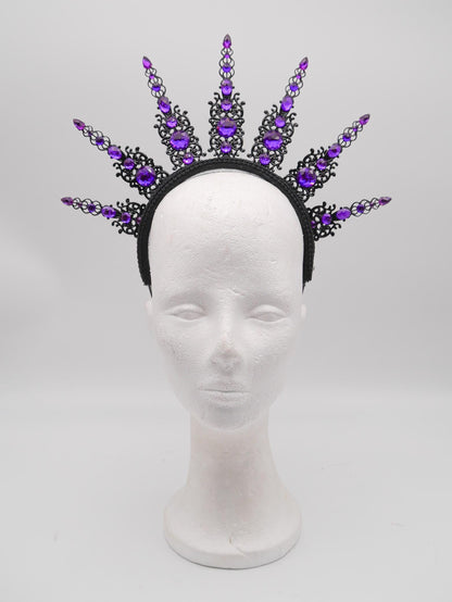 Royal Crown ~ black Royal Metal halo ~ vampir ~ Krone ~ Kranz ~ Kopfschmuc ~ Headdress ~ Heiligenschein ~ gothic ~ goth