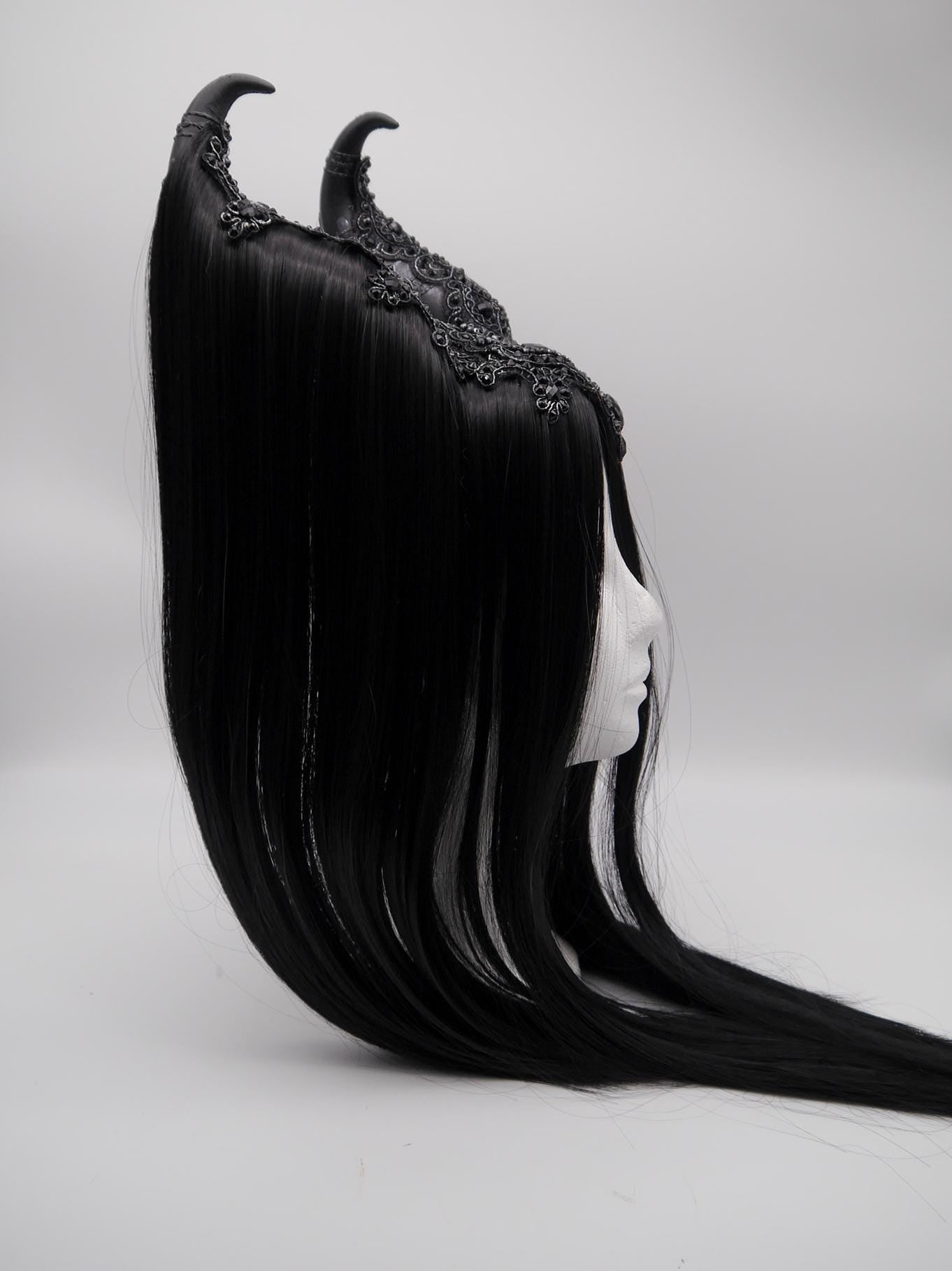 black maleficent Headdress ~ Gothic headpiece ~ Kopfschmuck