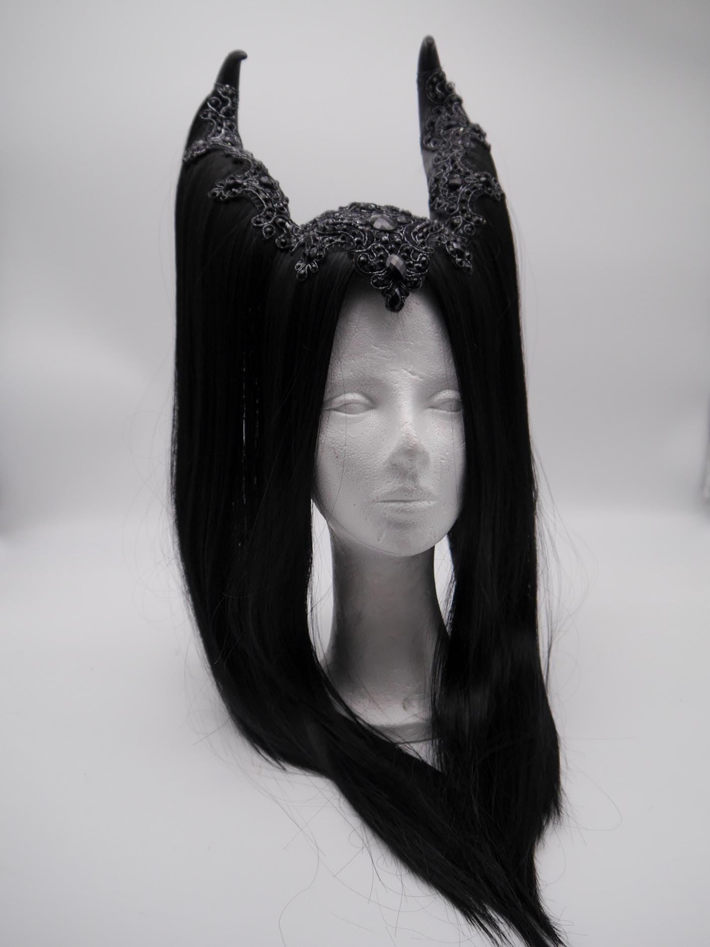 black maleficent Headdress ~ Gothic headpiece ~ Kopfschmuck