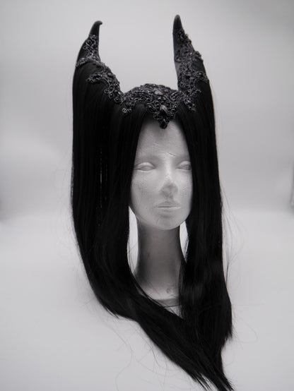 black maleficent Headdress ~ Gothic headpiece ~ Kopfschmuck