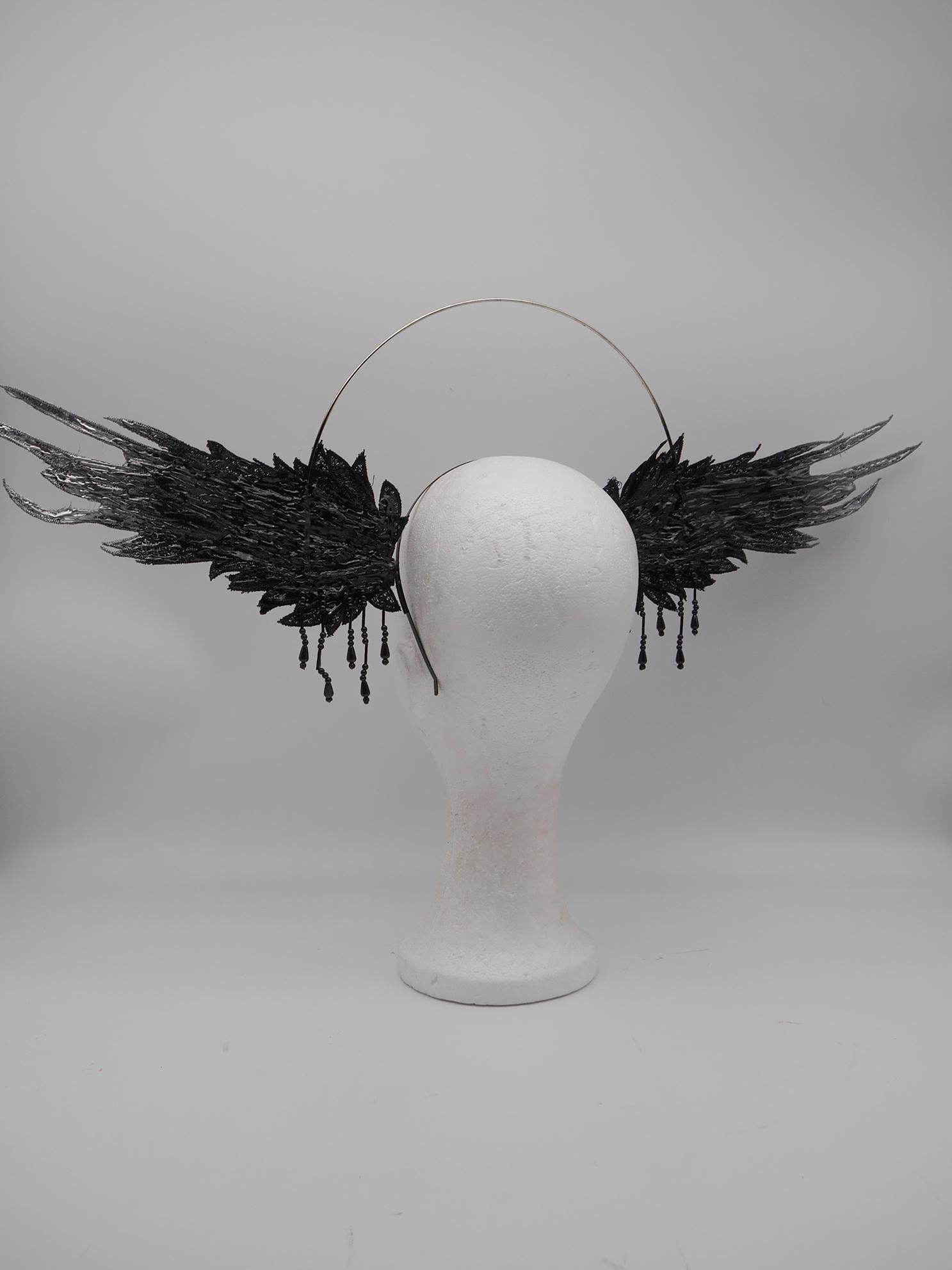 gothic Wing Headdress ~ Wing ~ Fantasy ~ Headpiece