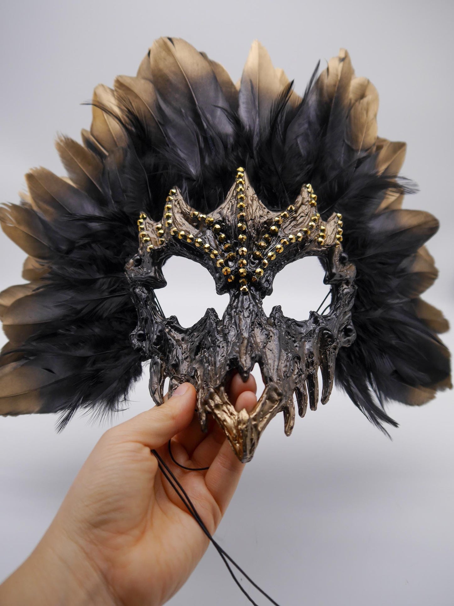 Demon Skull Mask ~ gothic Maske ~ Headdress ~ Headpiece ~ Skull - Bones ~ goth ~ Kopfschmuck - festival ~ Devil