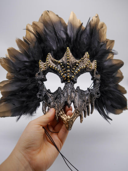 Demon Skull Mask ~ gothic Maske ~ Headdress ~ Headpiece ~ Skull - Bones ~ goth ~ Kopfschmuck - festival ~ Devil